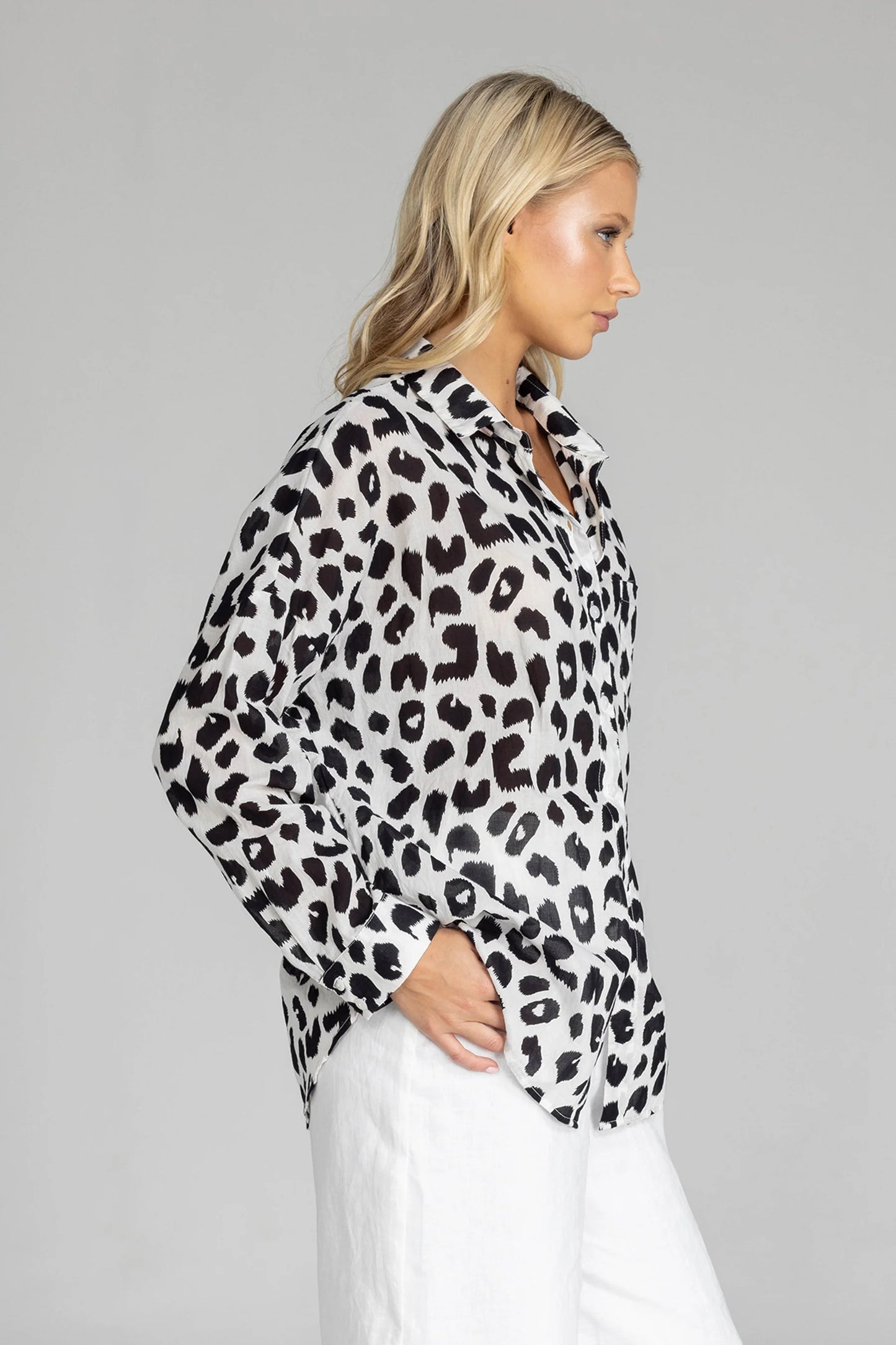 Defiant Shirt Ivory/Blk Leopard