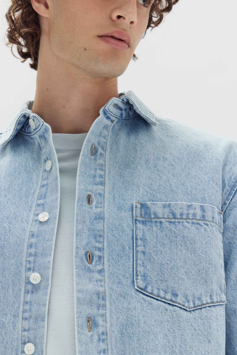 Denim Overshirt - Light Stone