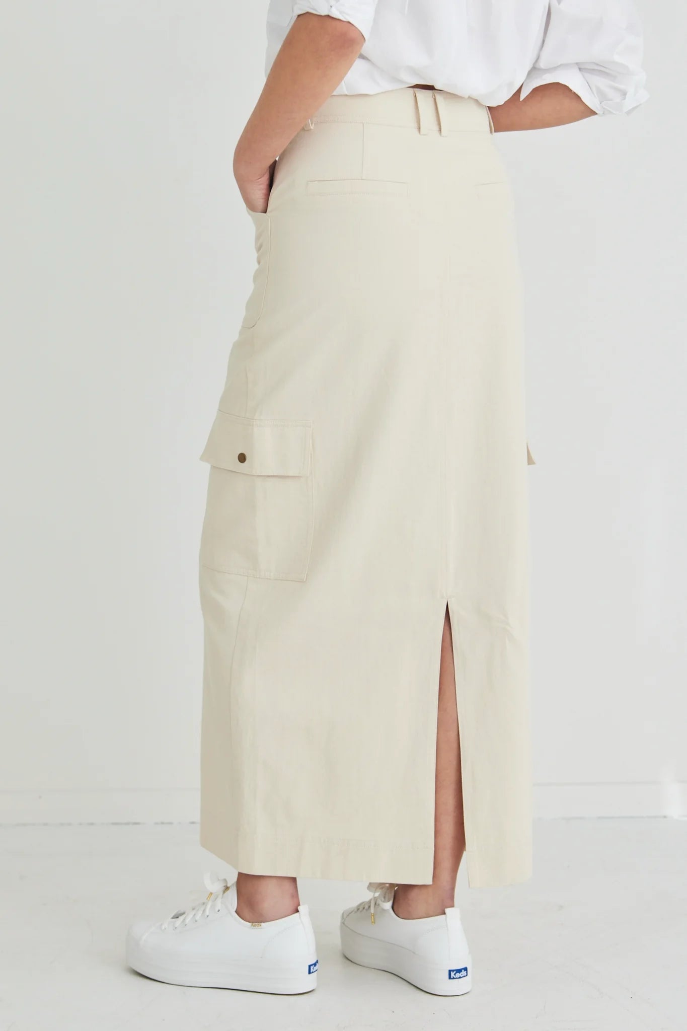 Frank Cotton Utility Skirt Ivory