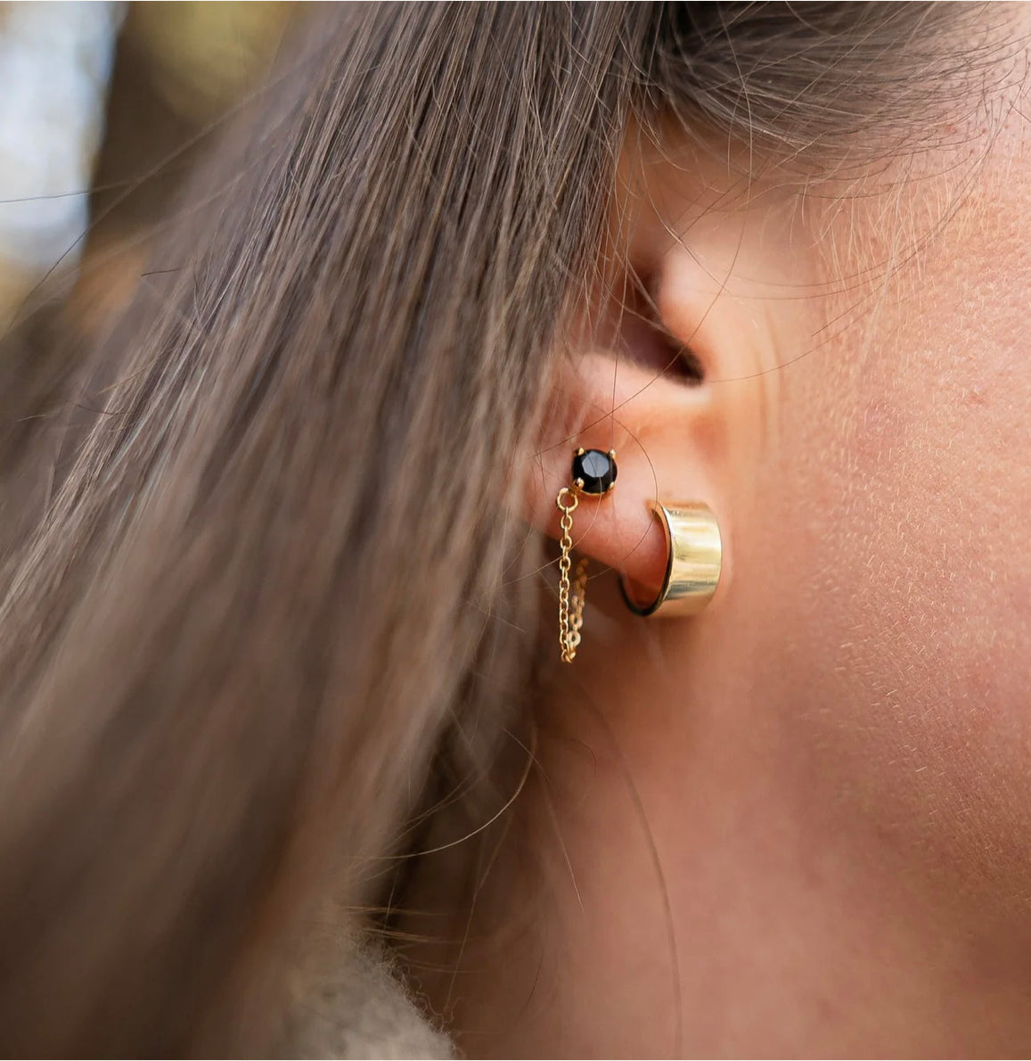 Solid Cuff Earrings Gold