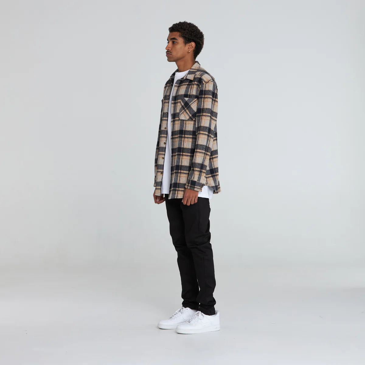 Mason Flannel Shirt Blk /Tan