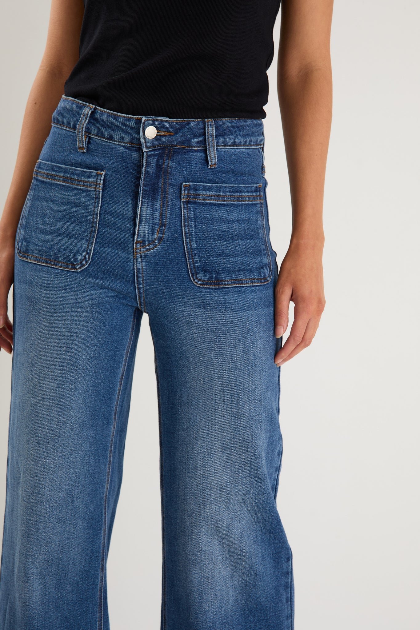 Zoey High Rise Wide Leg Marine Blue