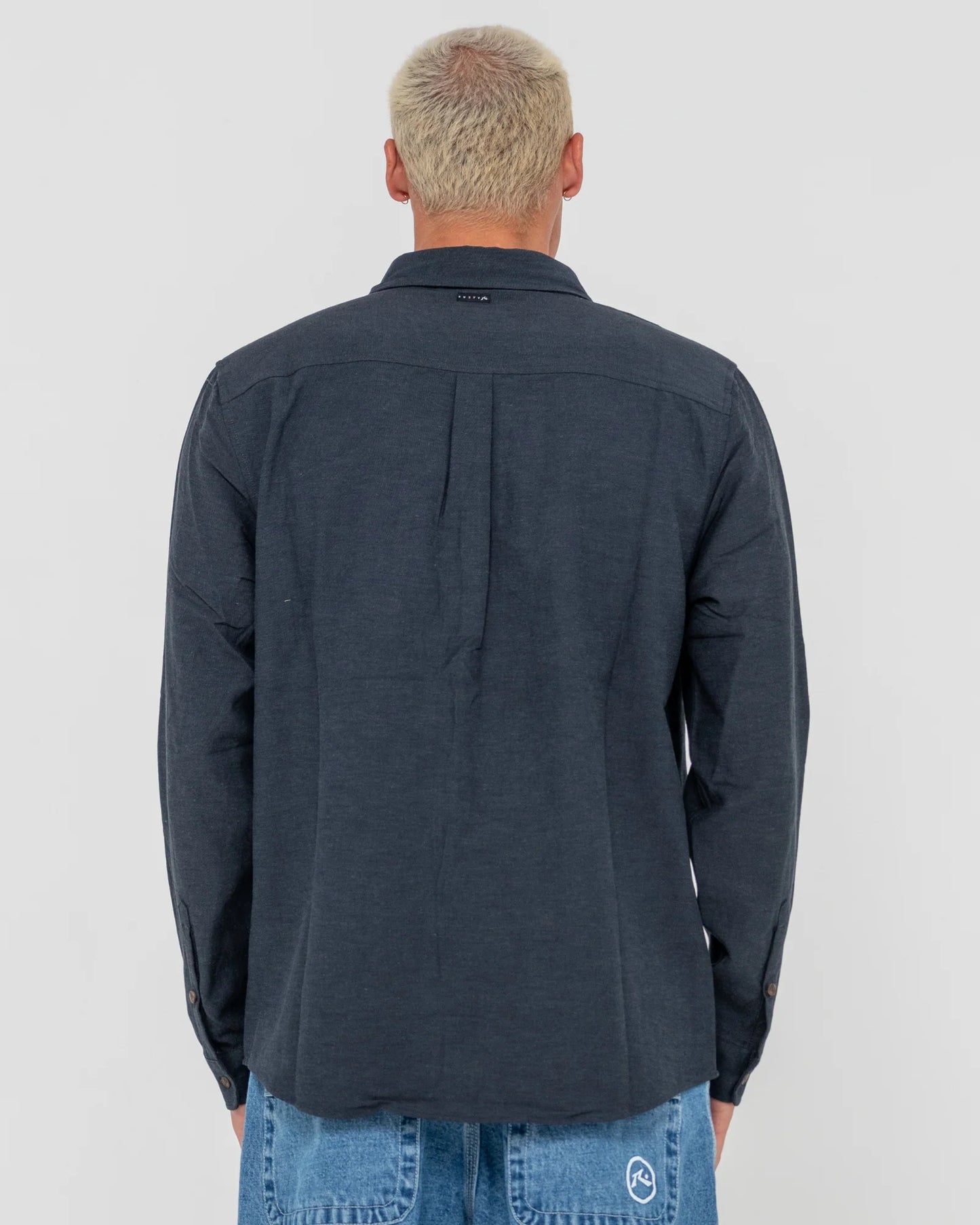Overtone LS Linen Shirt Navy