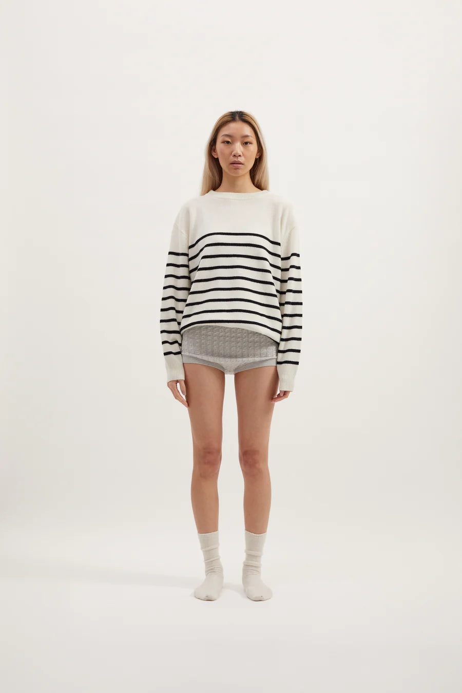 Miller Stripe Knit - Ivory  and Black