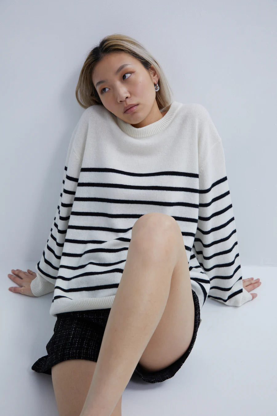 Miller Stripe Knit - Ivory  and Black