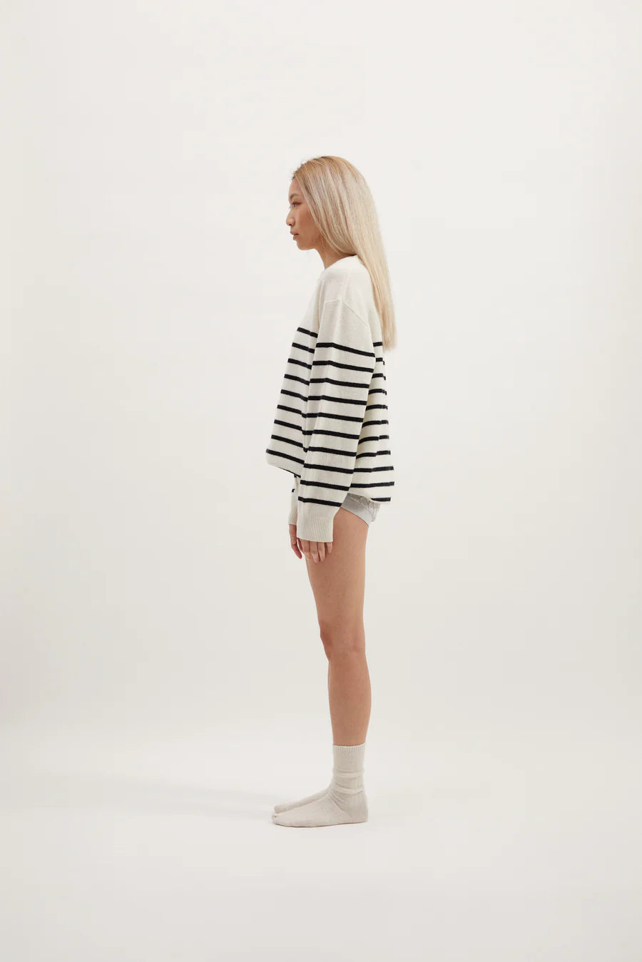 Miller Stripe Knit - Ivory  and Black