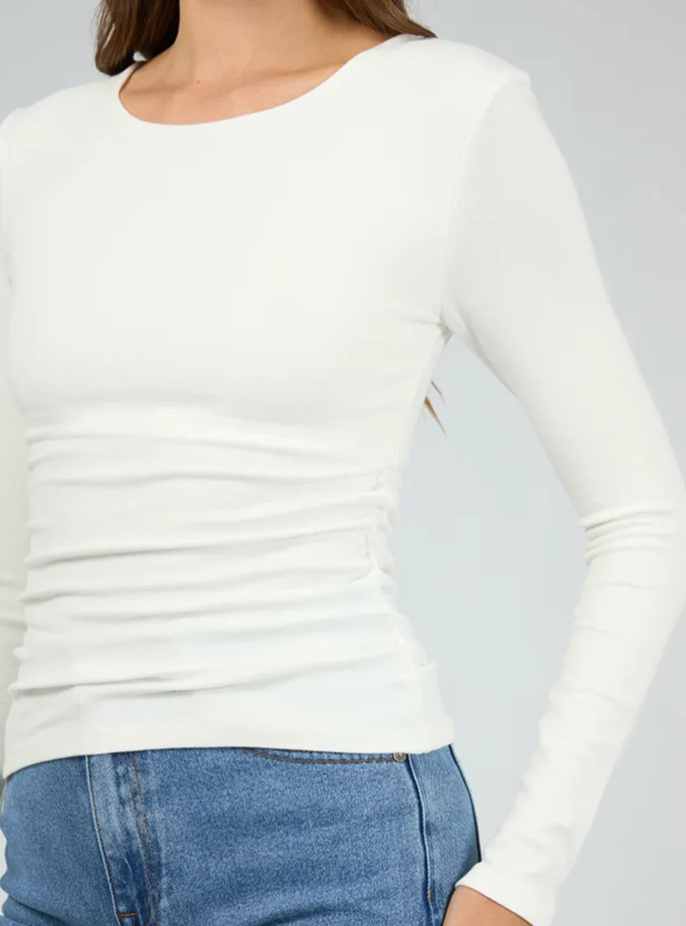 Kylie Long Sleeve Top White