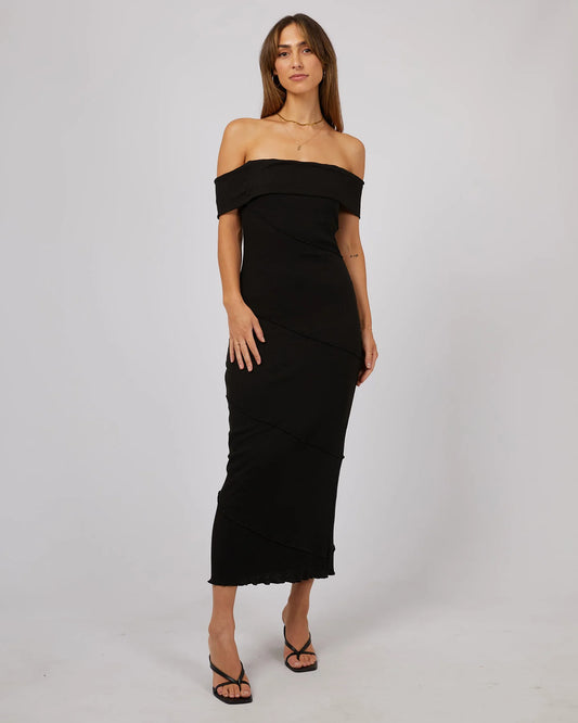 Maisie Off The Shoulder Dress Blk