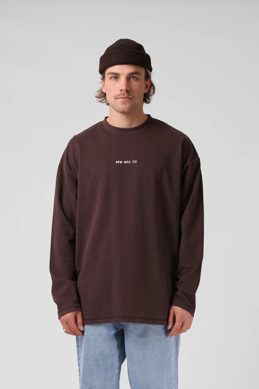 Sanded OS L/S Tee Choc
