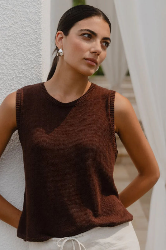 Salute Relaxed  knit Top Chocolate