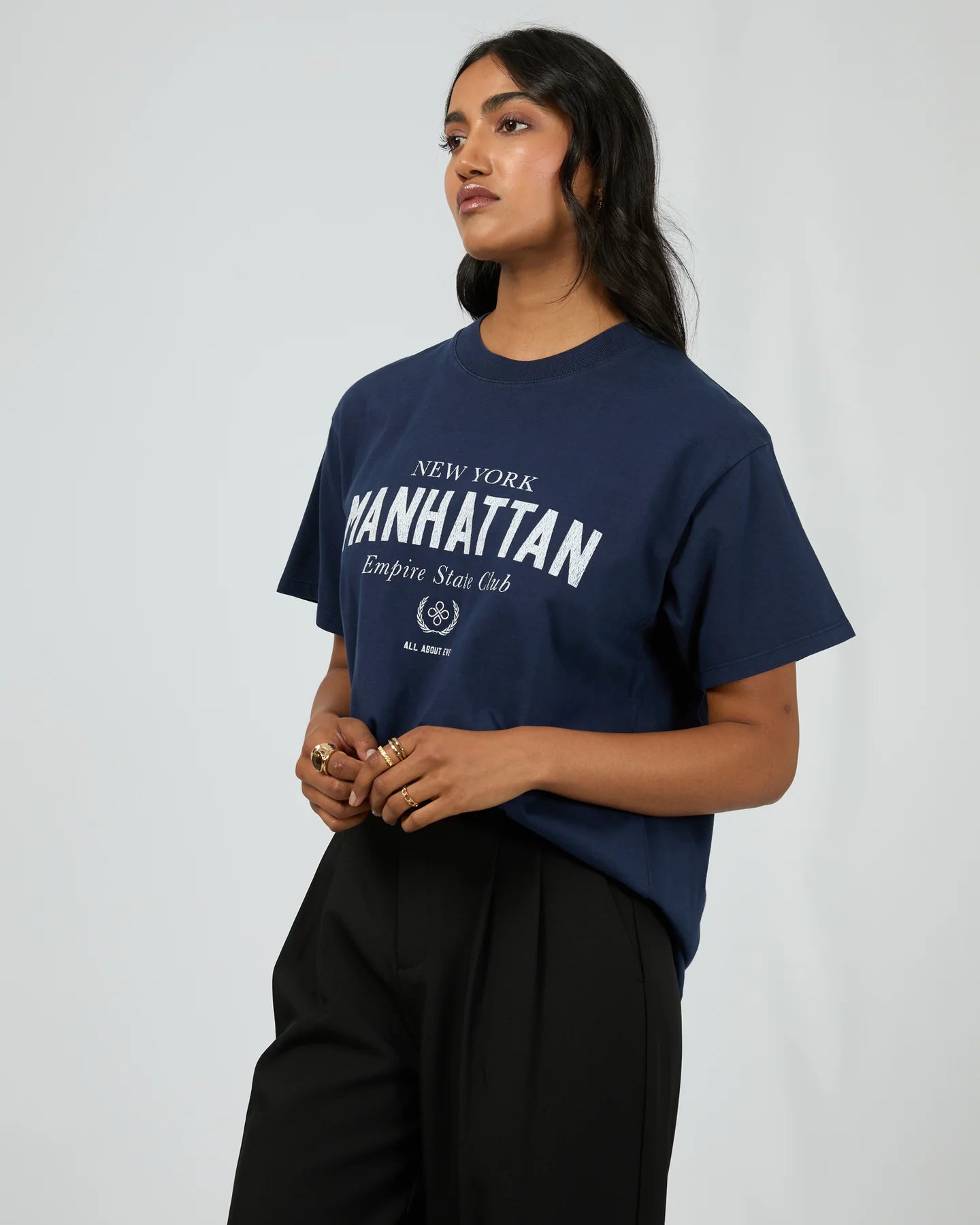 Manhattan Oversized Tee Navy