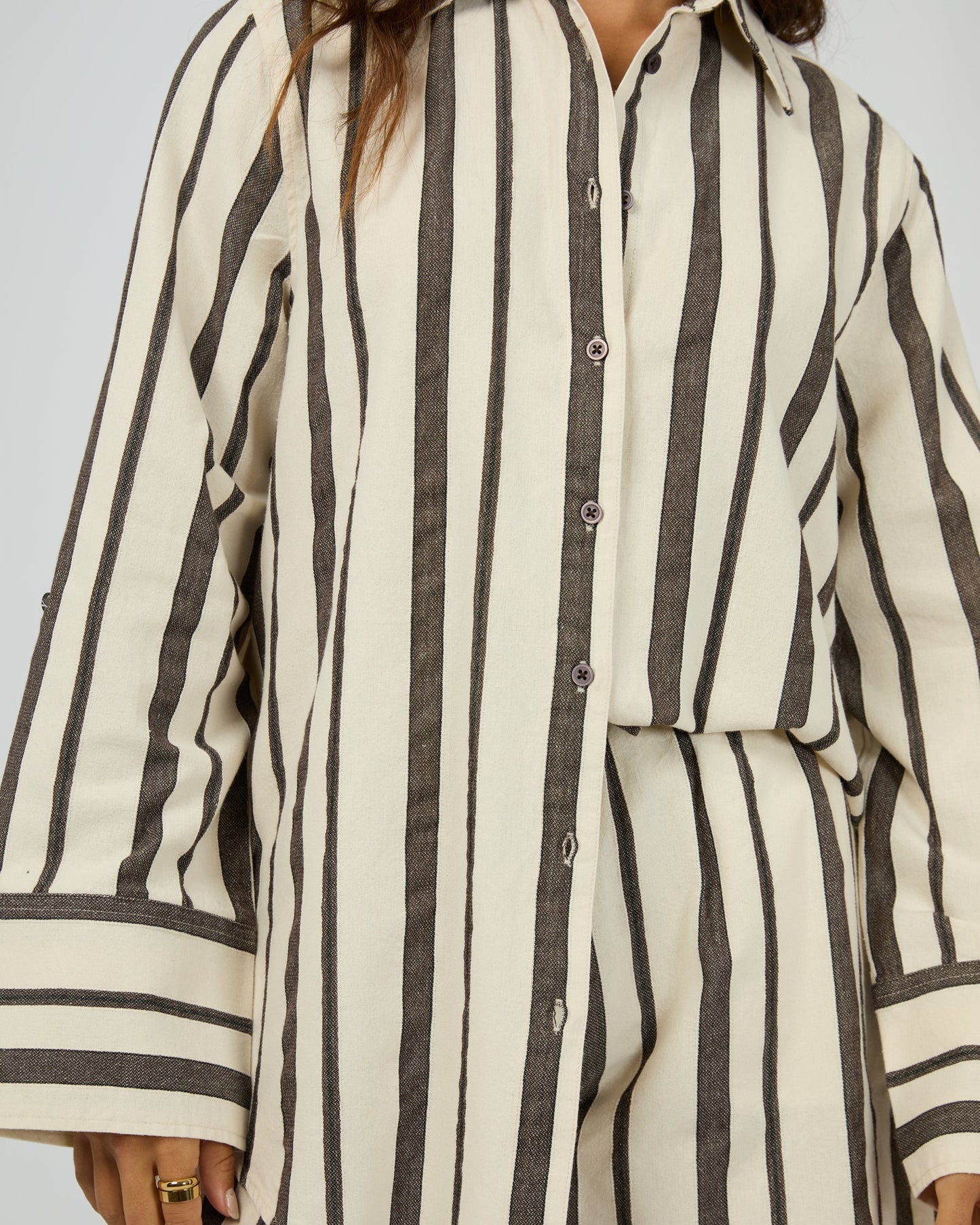 Rosa Stripe Shirt Brown