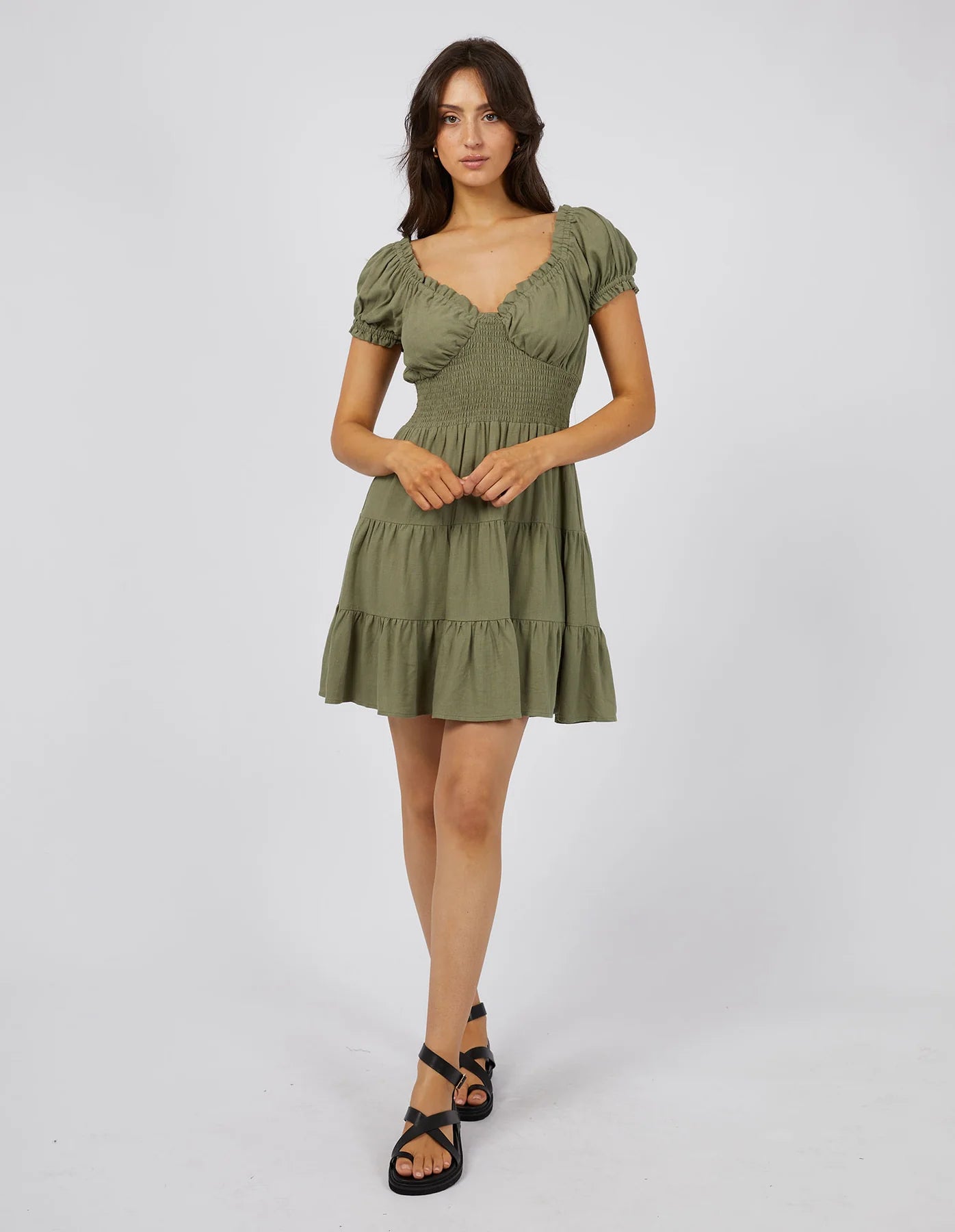 Luxe Linen Dress Khaki