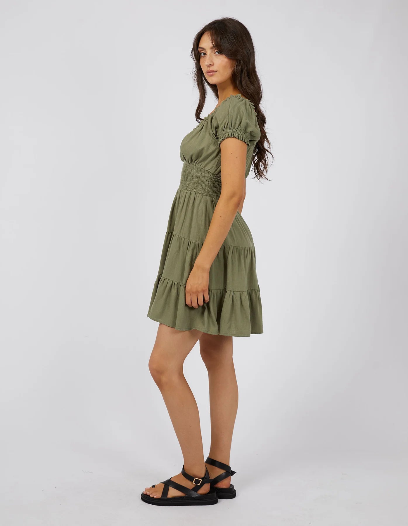 Luxe Linen Dress Khaki