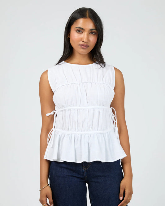 Lou Lou Tie Top White