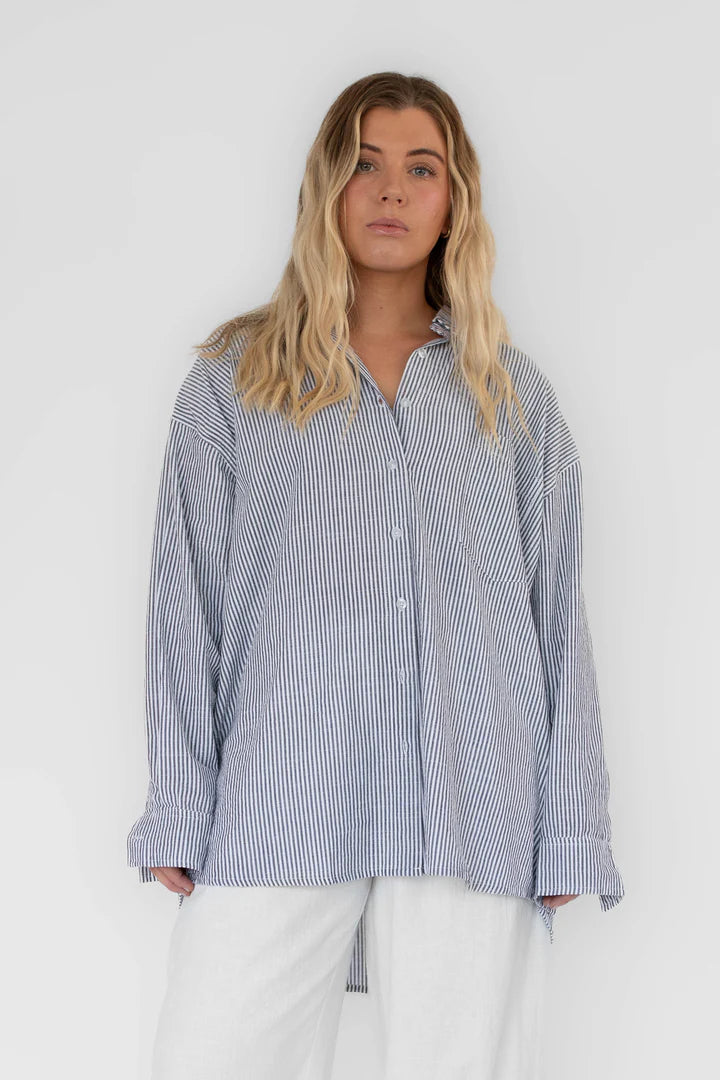 Everyday Shirt Navy Stripe