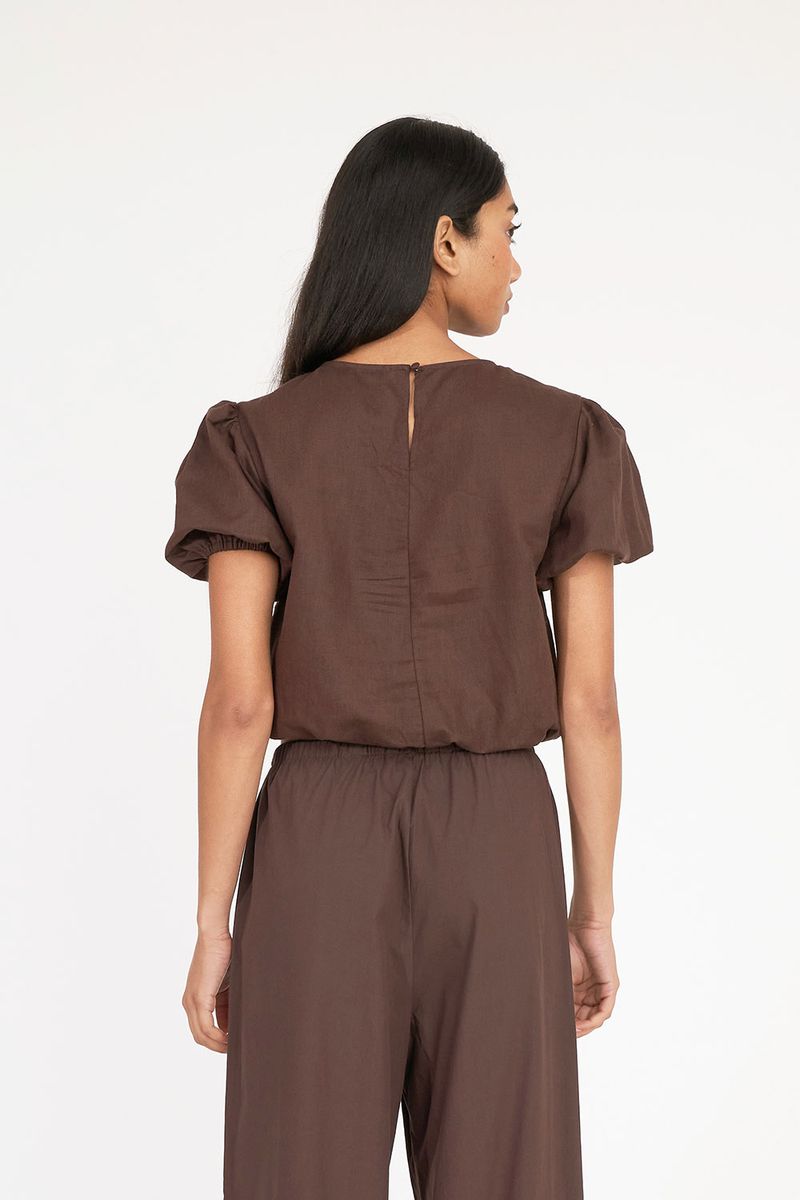 LIN-IN Airy Top - Cocoa