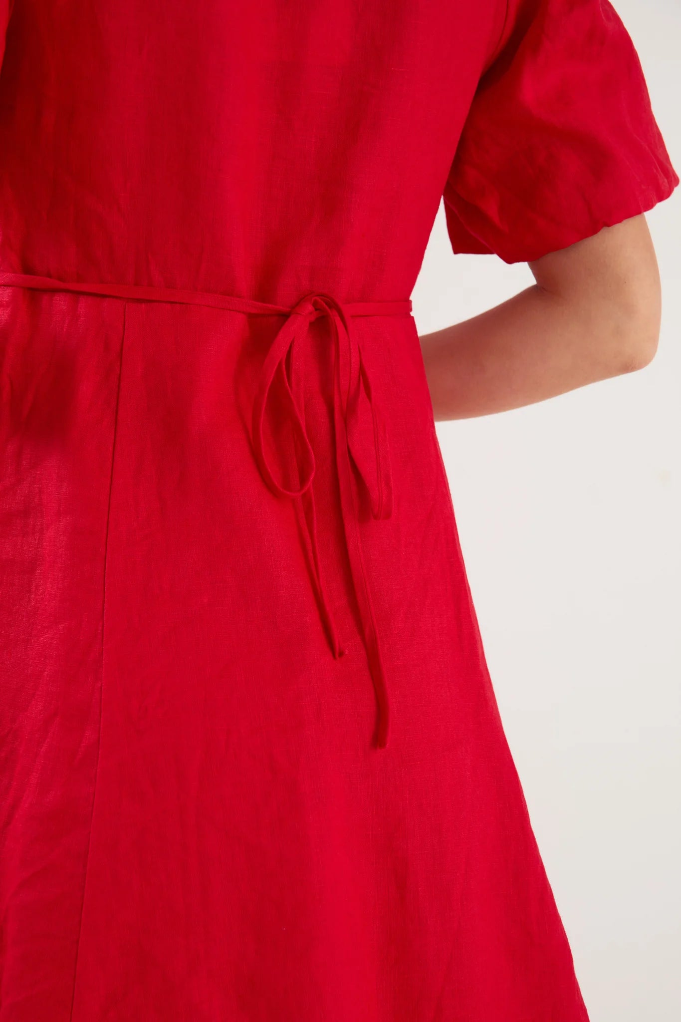 Adelaide Cherry Linen Mini Dress