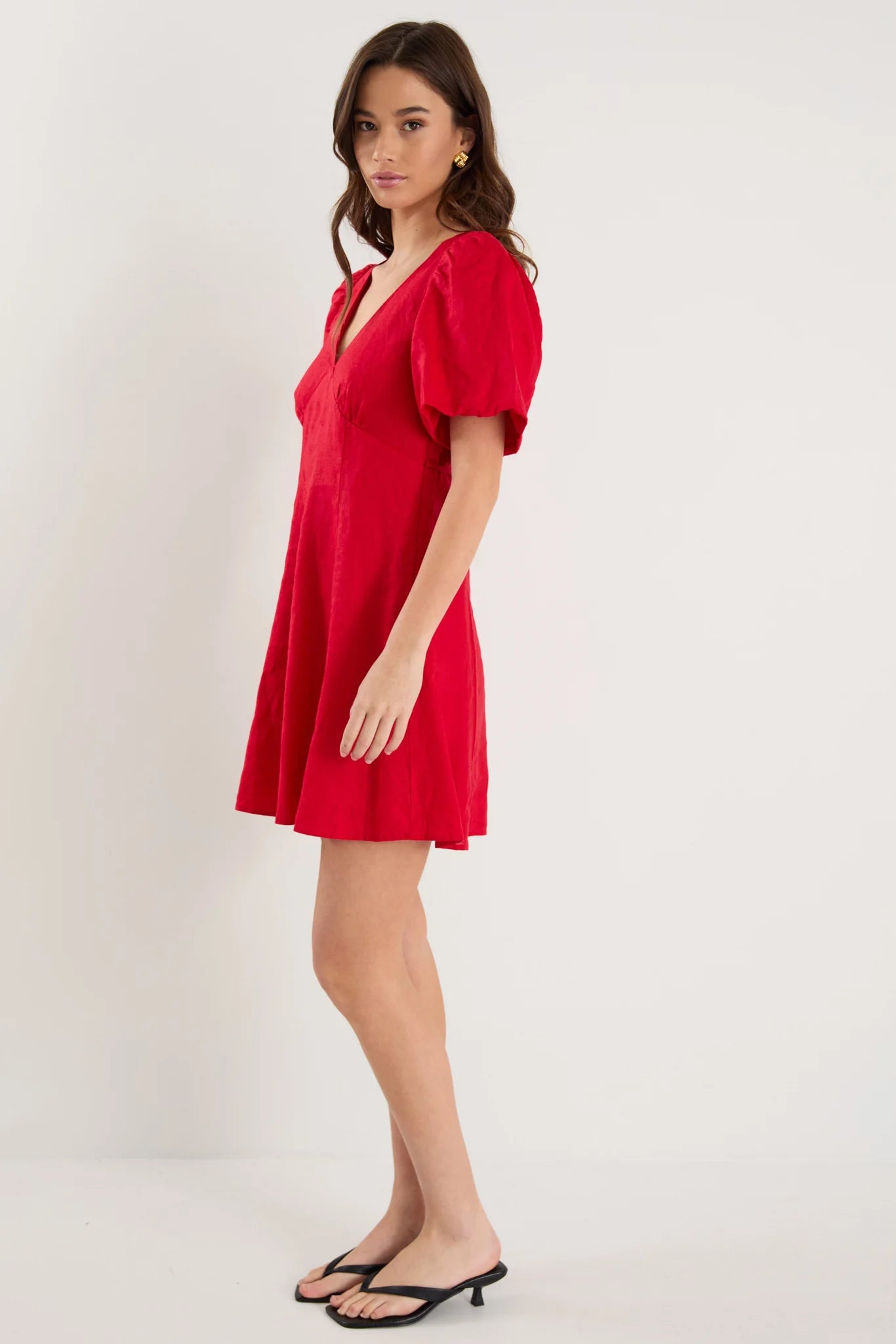 Adelaide Cherry Linen Mini Dress