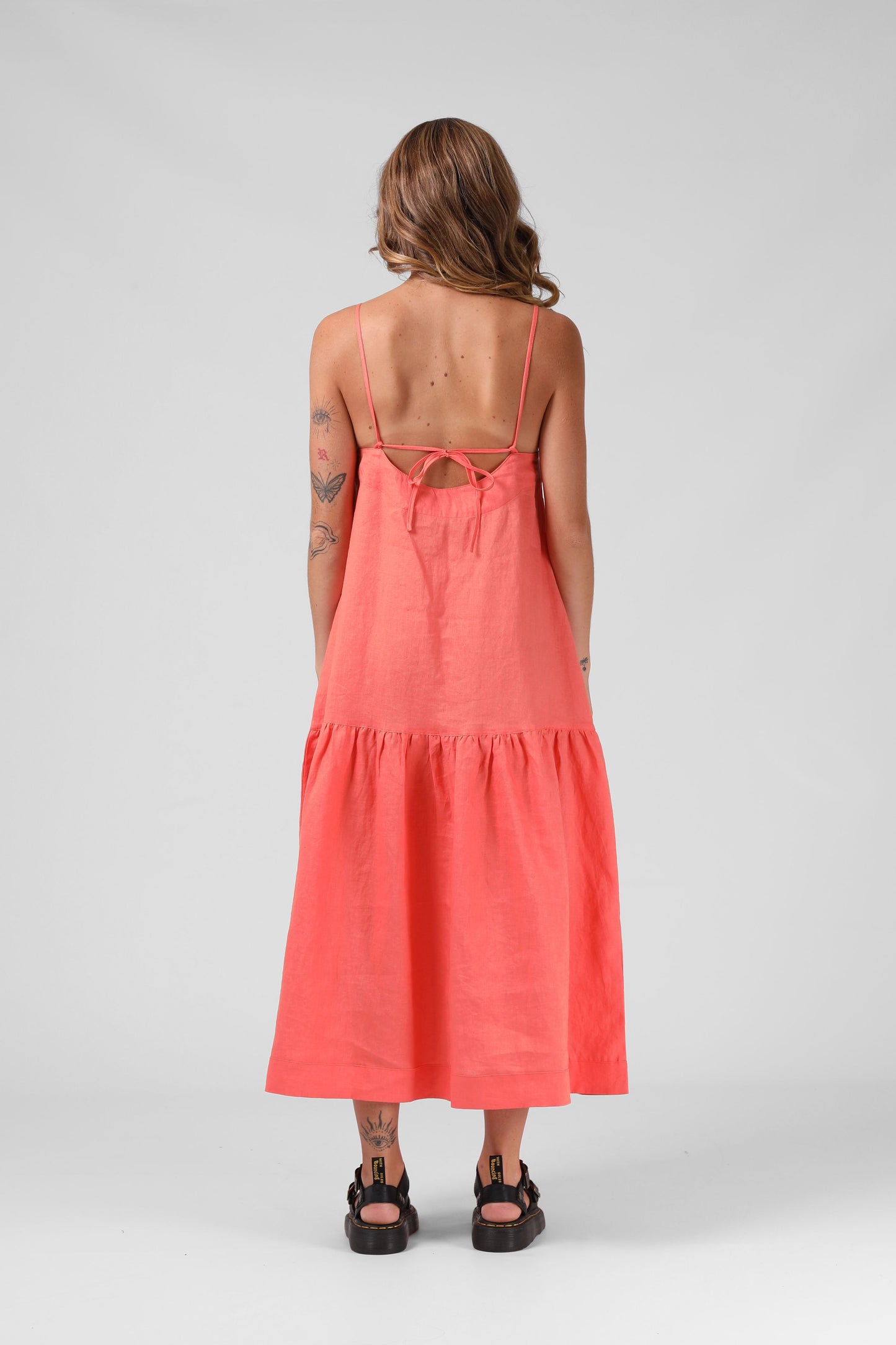 Antoinette Dress Washed Coral