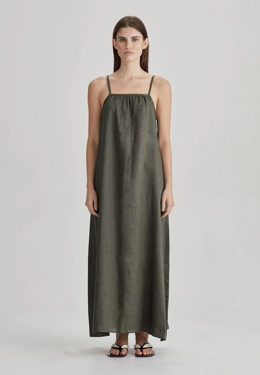 Linen Dress Olive