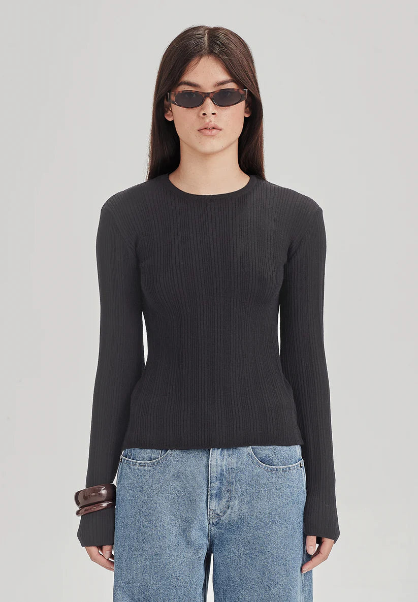 Superfine Wool Base Knit Charcoal