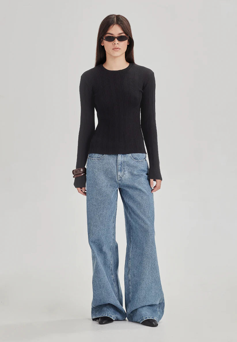 Superfine Wool Base Knit Charcoal