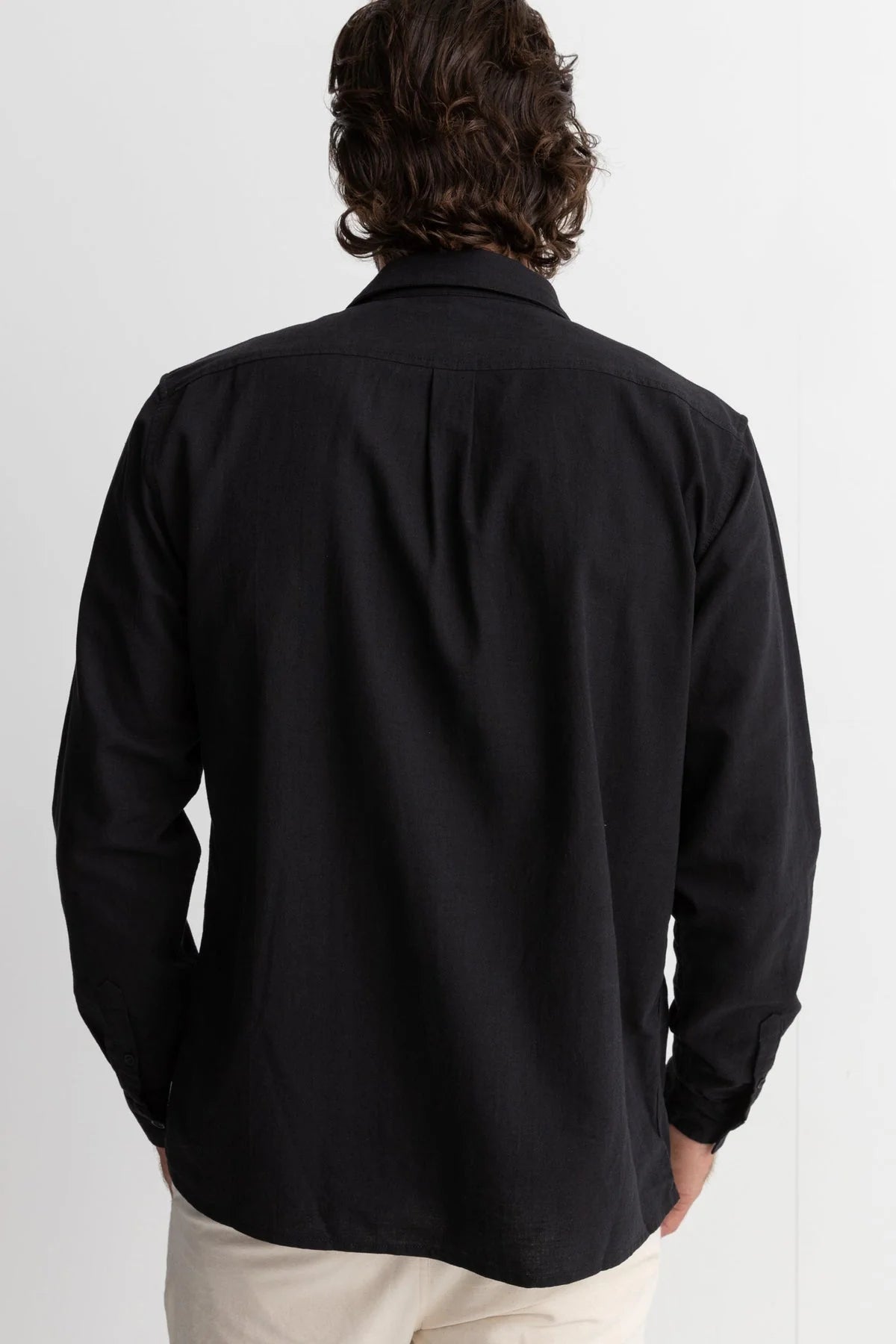 Classic Linen L/S Shirt Vintage Black