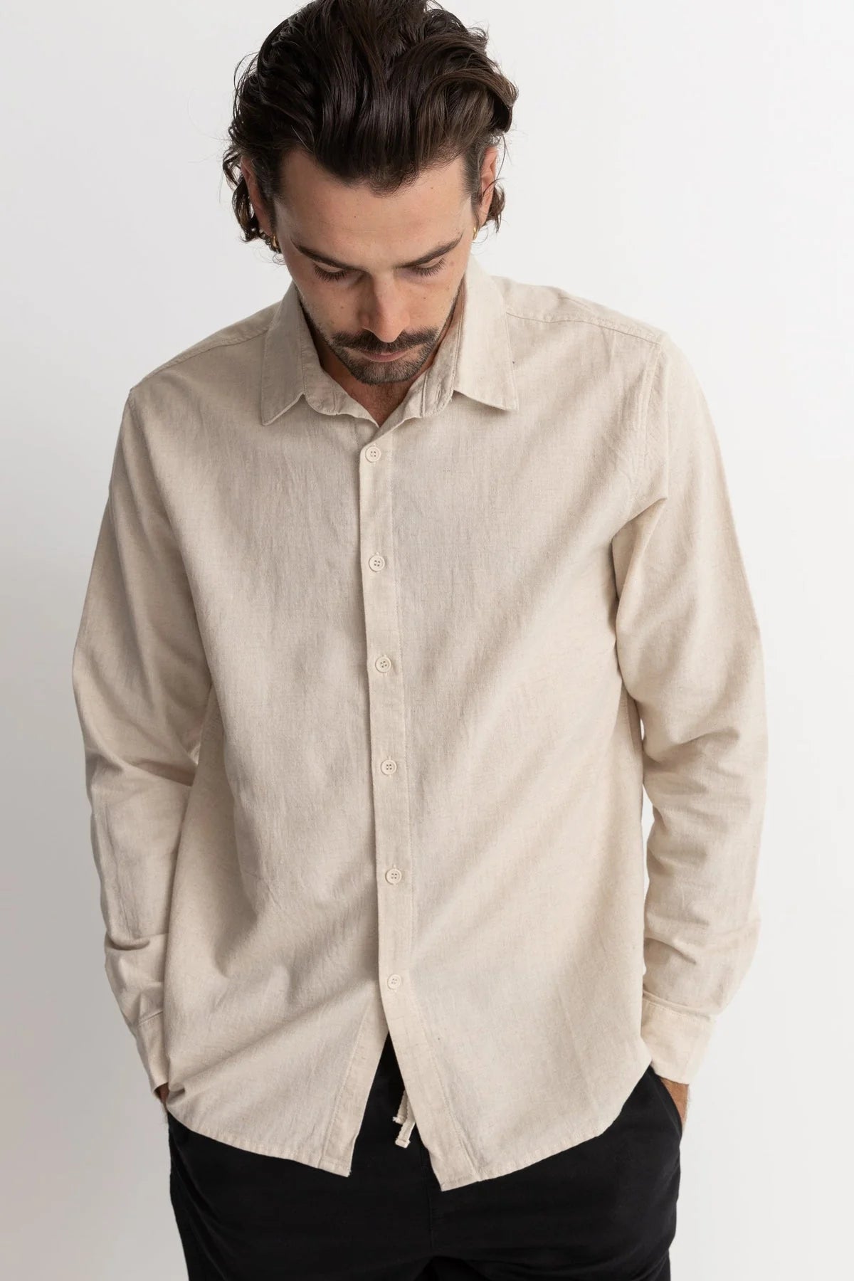 Classic Linen L/S Shirt Sand