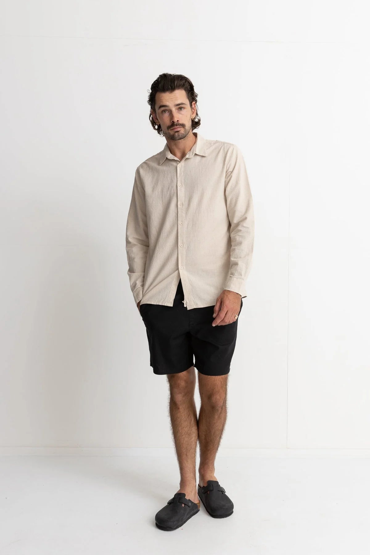 Classic Linen L/S Shirt Sand