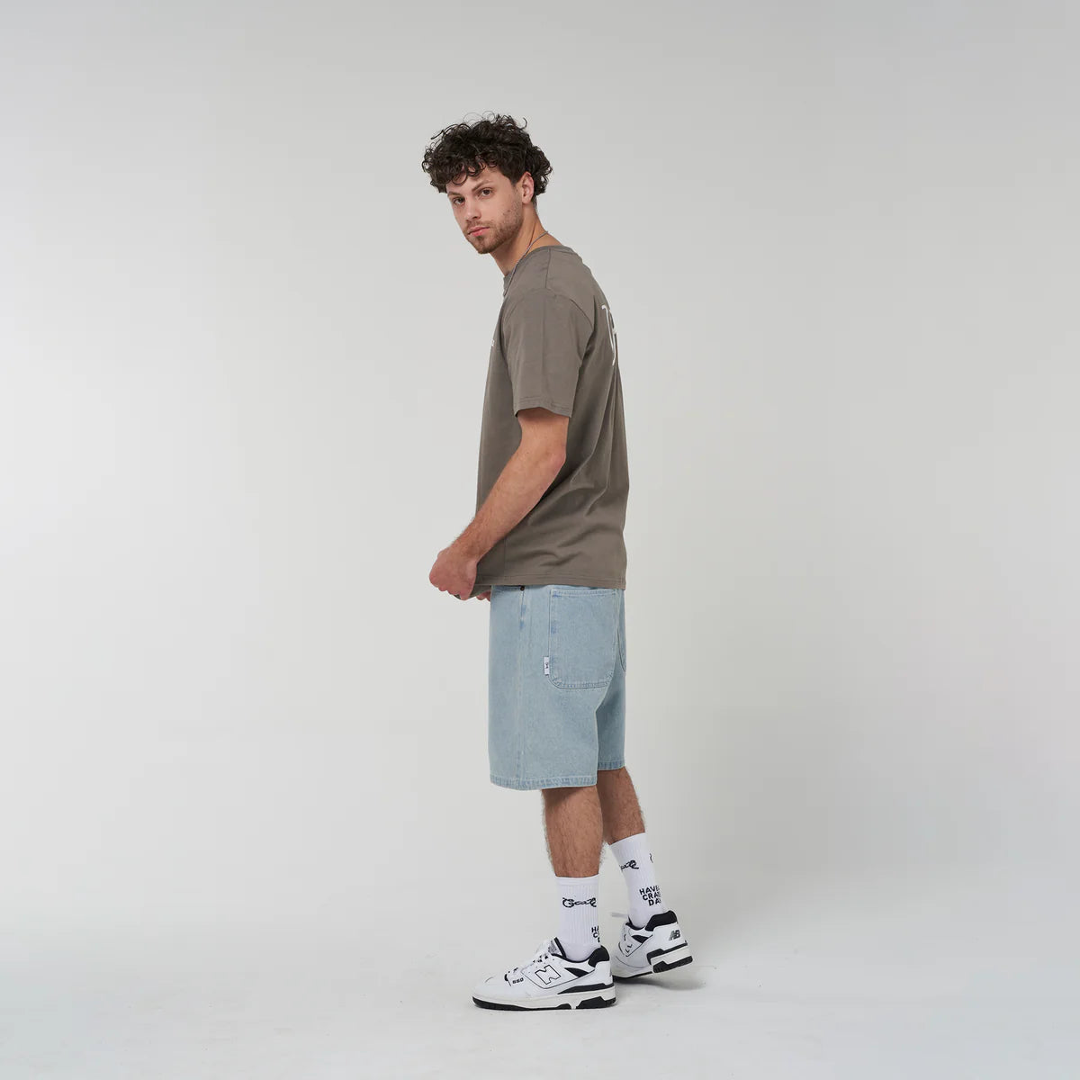 Crate Denim Shorts Light Blue