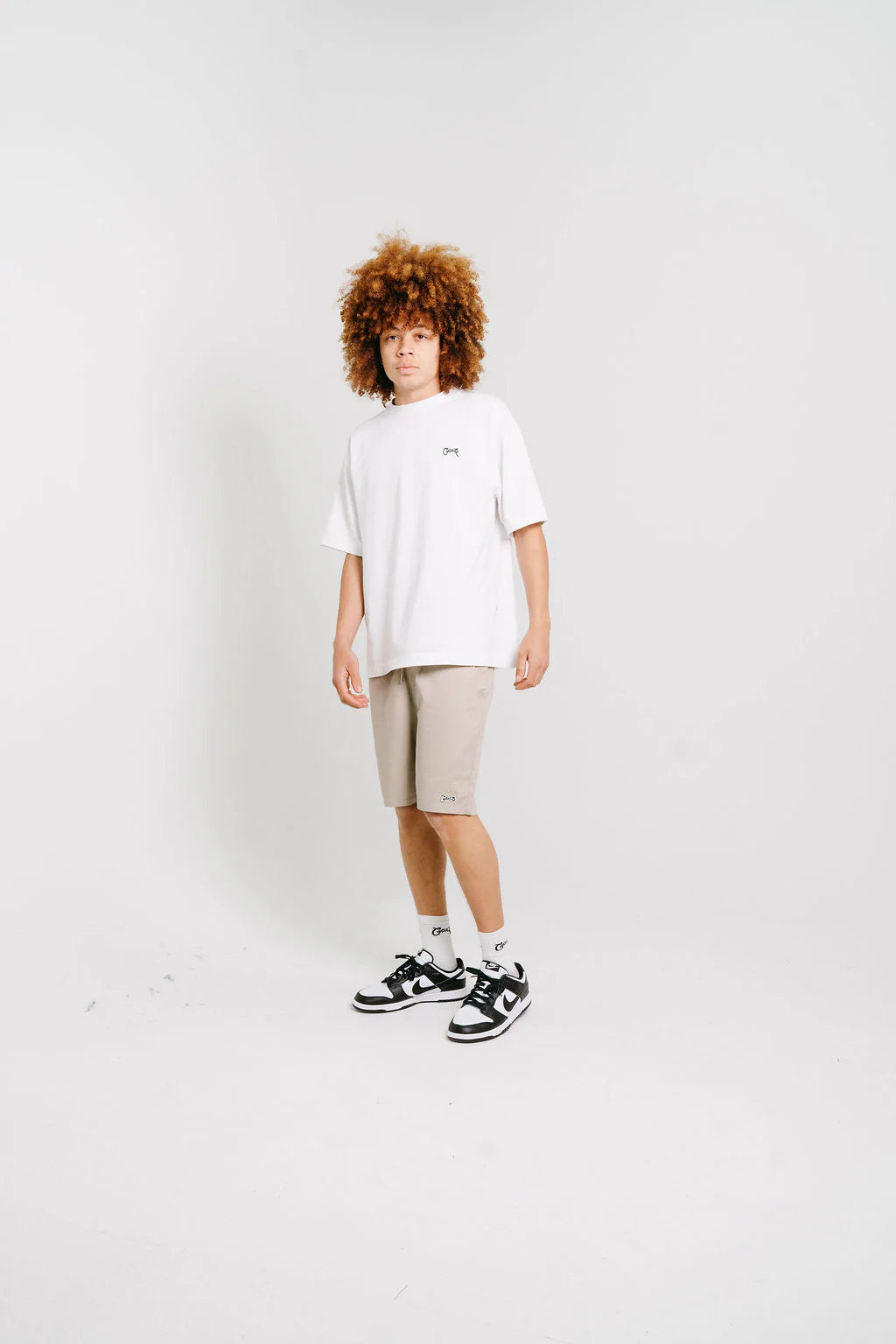 Scripted Stamp Walk Shorts Tan