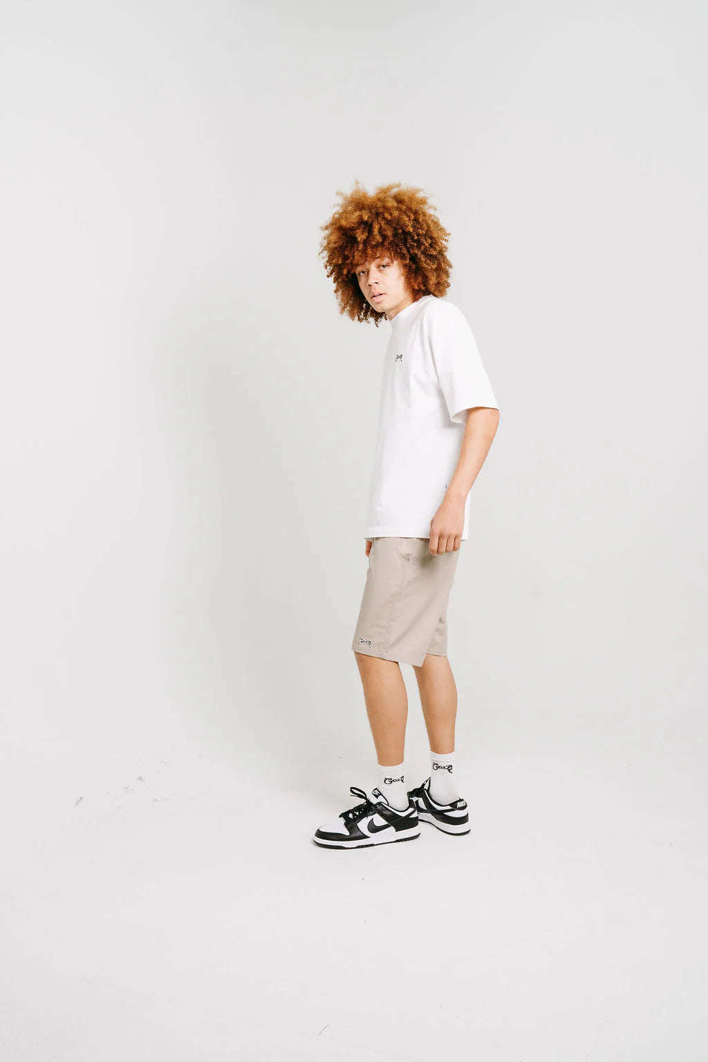 Scripted Stamp Walk Shorts Tan