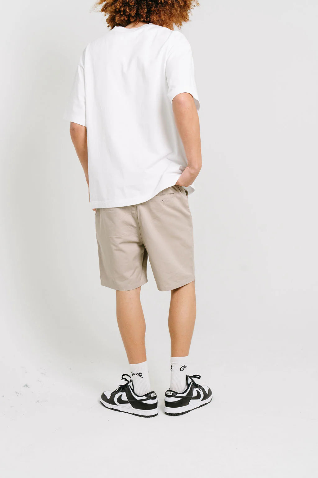 Scripted Stamp Walk Shorts Tan