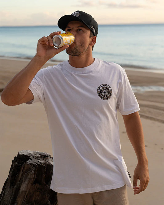 Ship Wheel Beers Tee White