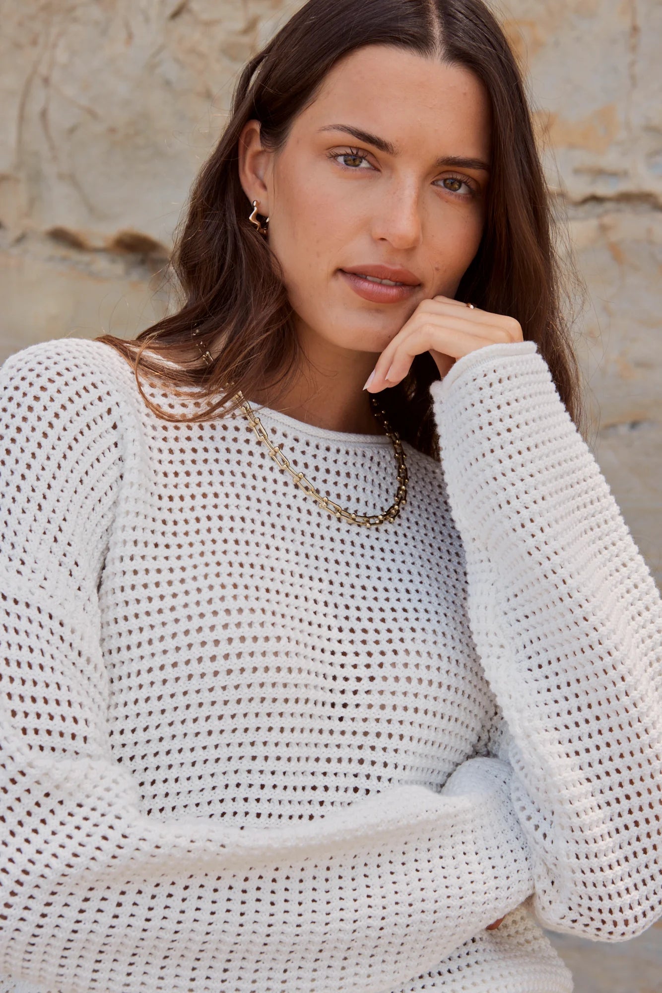 Dawn Crochet Jumper Ivory