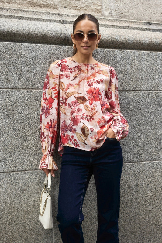 Endless Blush Floral Blouson Sleeve