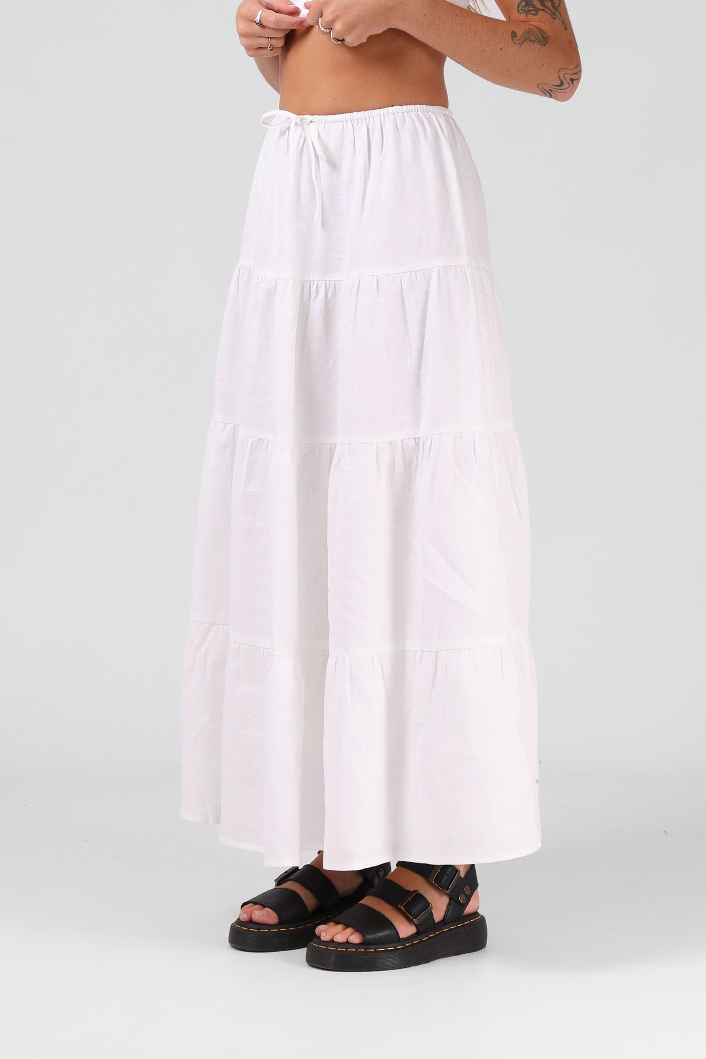 Ruby Maxi Skirt White