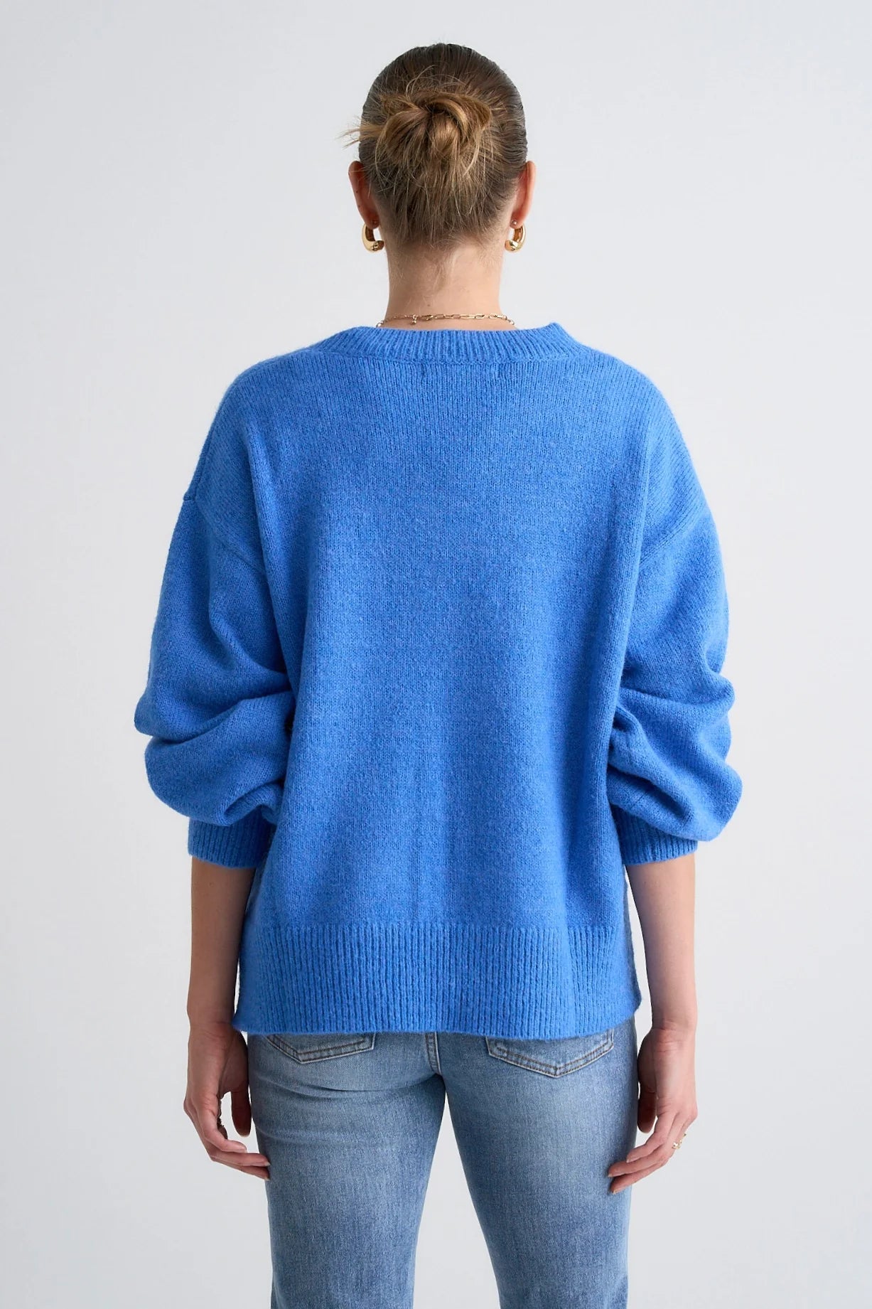 Harvest Azure Blue V Neck Jumper