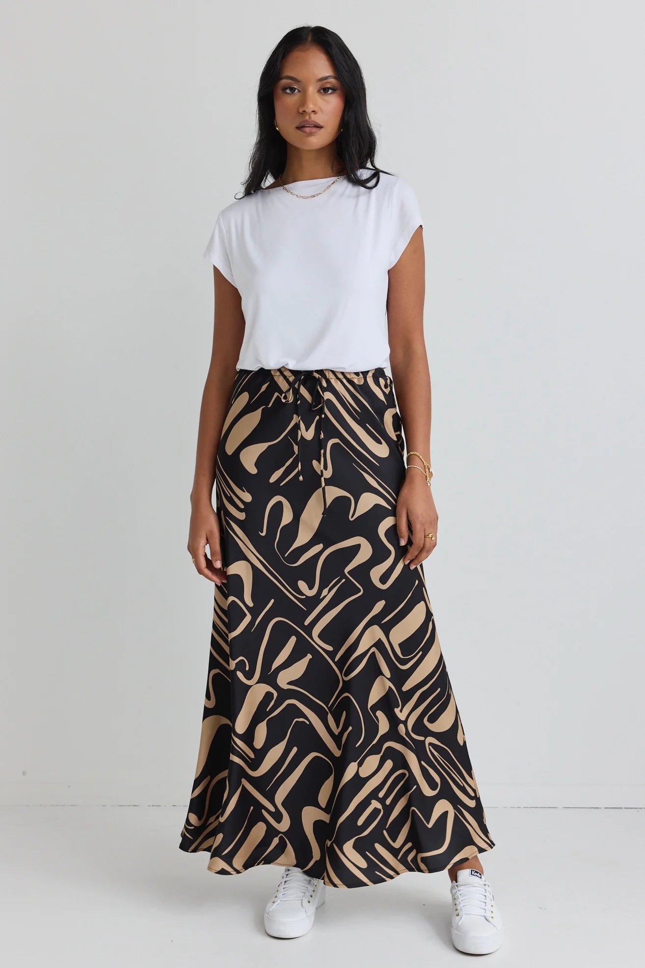 Sharp Black Maxi Skirt