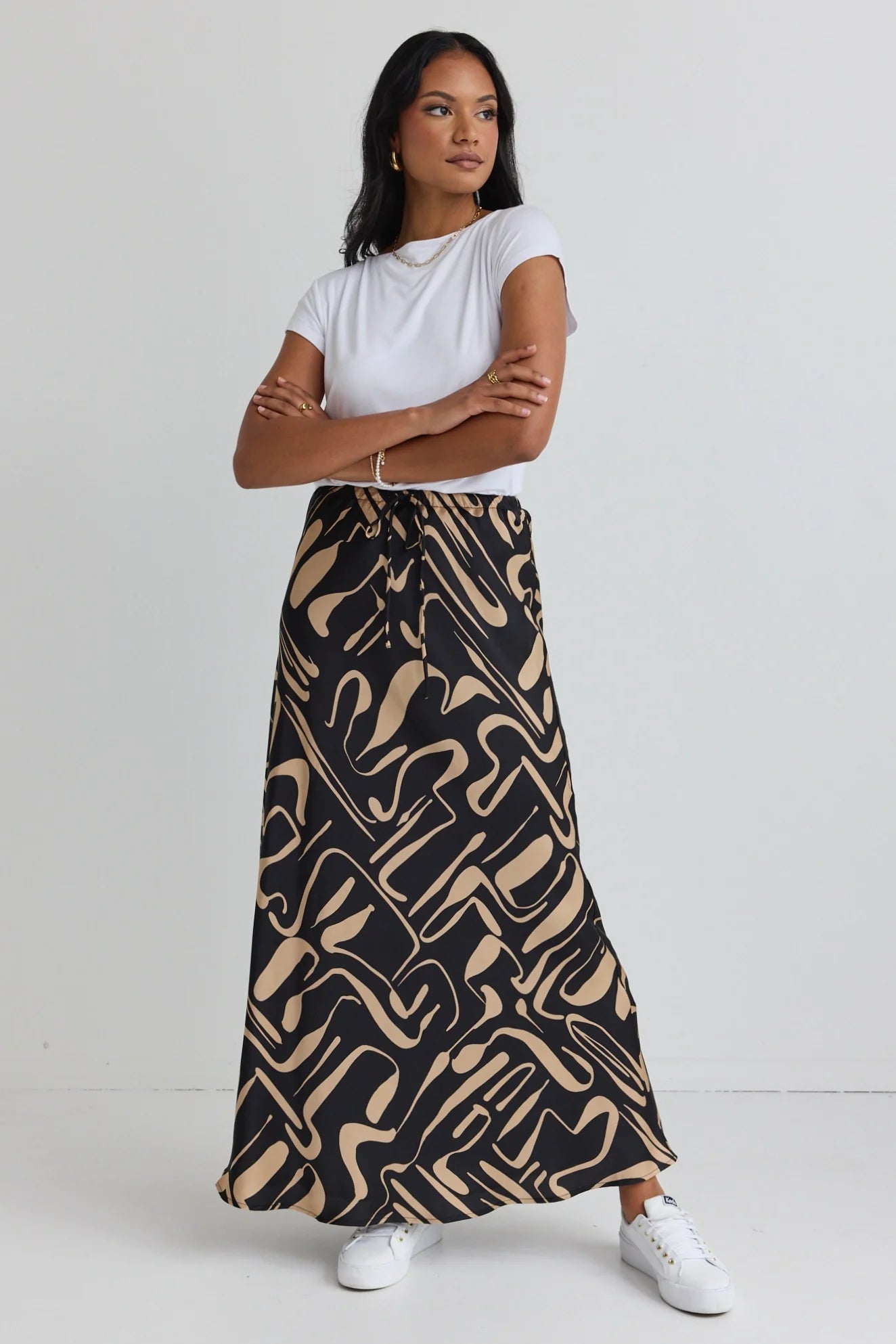 Sharp Black Maxi Skirt