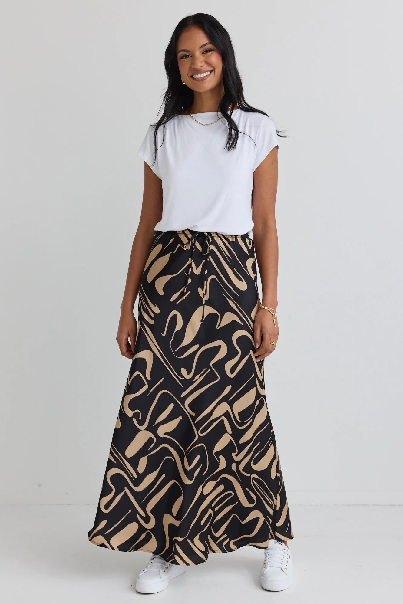 Sharp Black Maxi Skirt