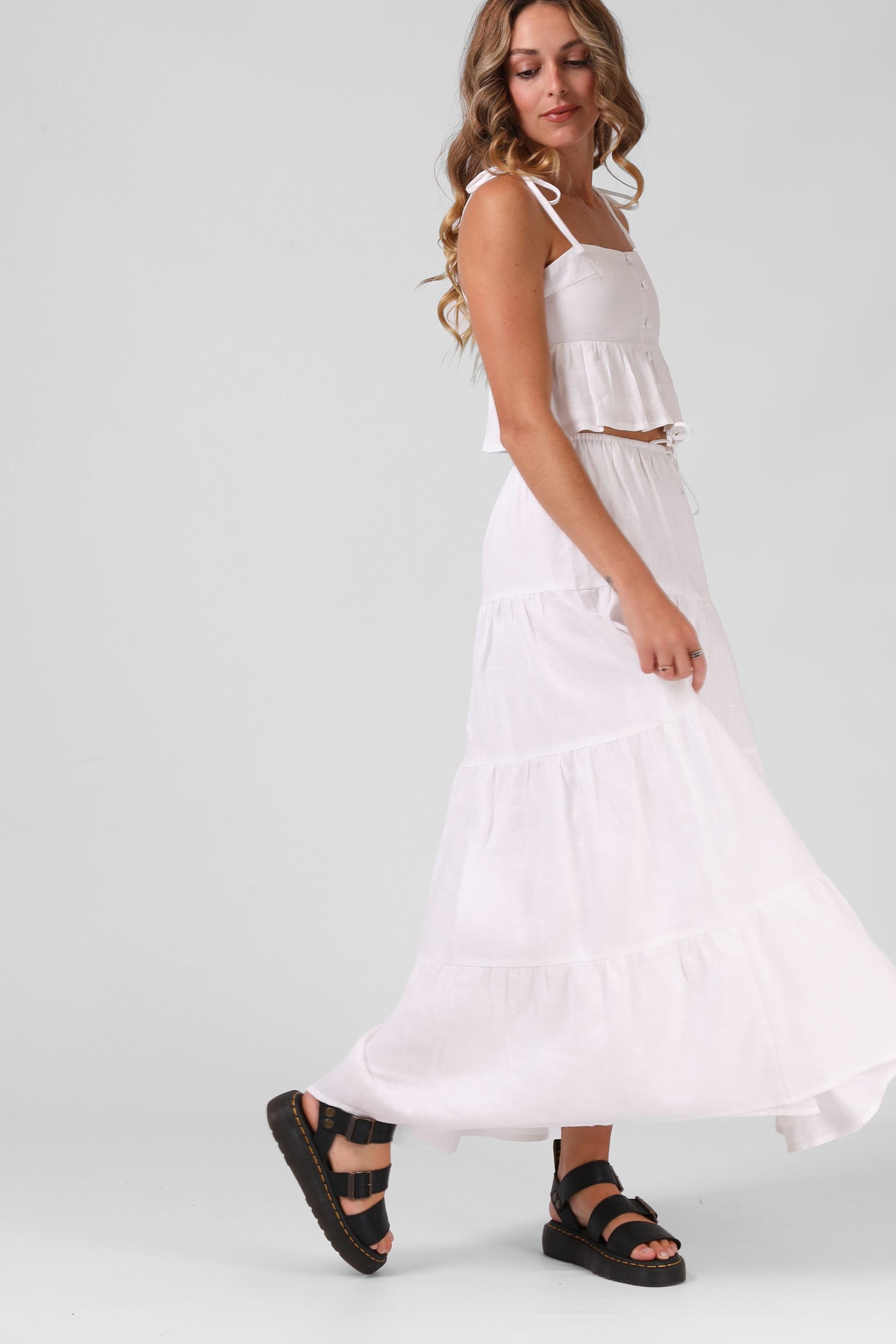 Ruby Maxi Skirt White