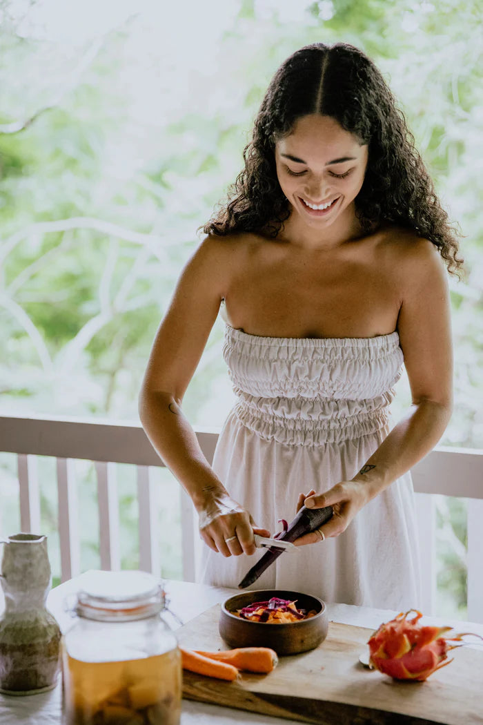 Classic Shirred Midi Dress