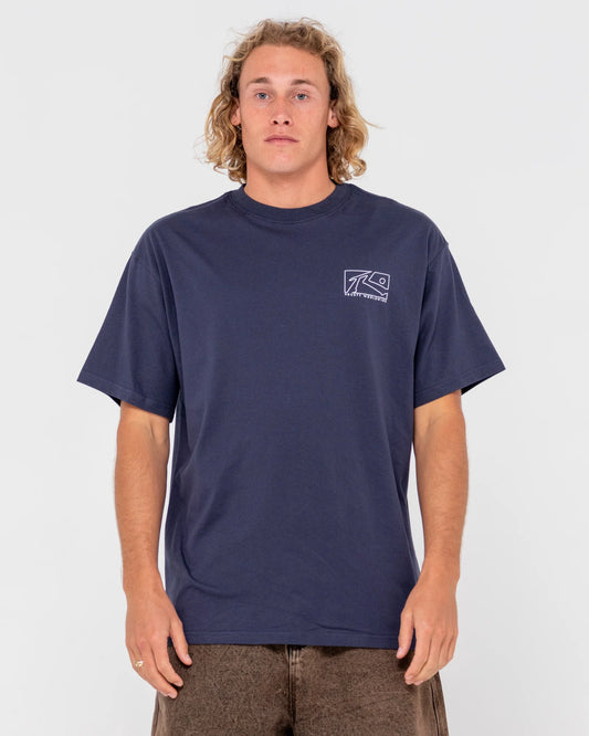 Boxed Out S/S Tee Navy Blue