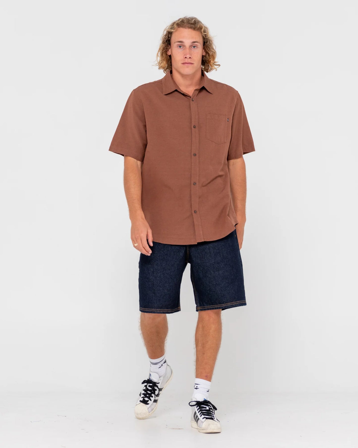 Overtone S/S Linen Shirt Java