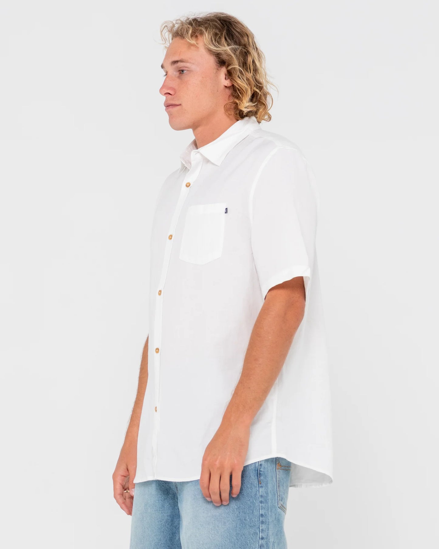 Overtone S/S Linen Shirt Whisper White