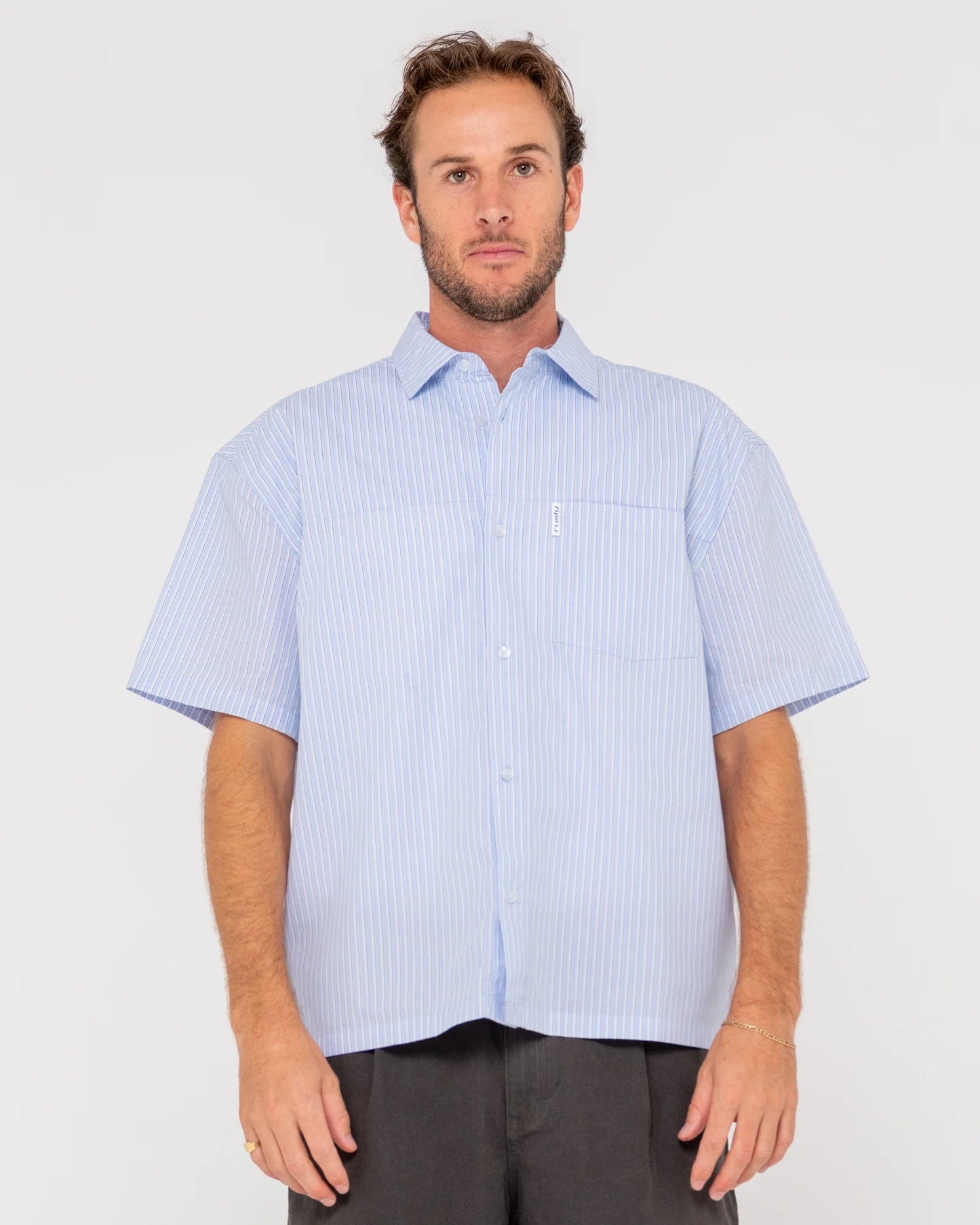 Boxed In S/S Shirt Sky Blue