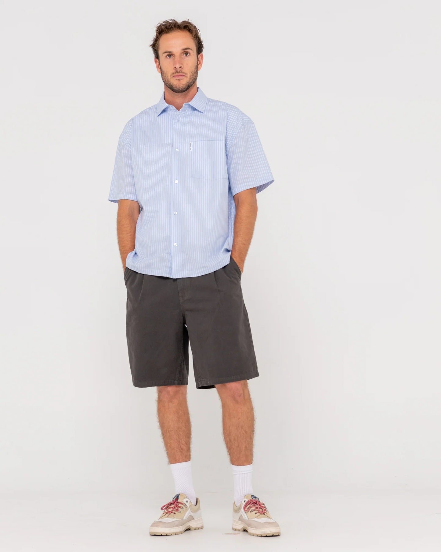 Boxed In S/S Shirt Sky Blue