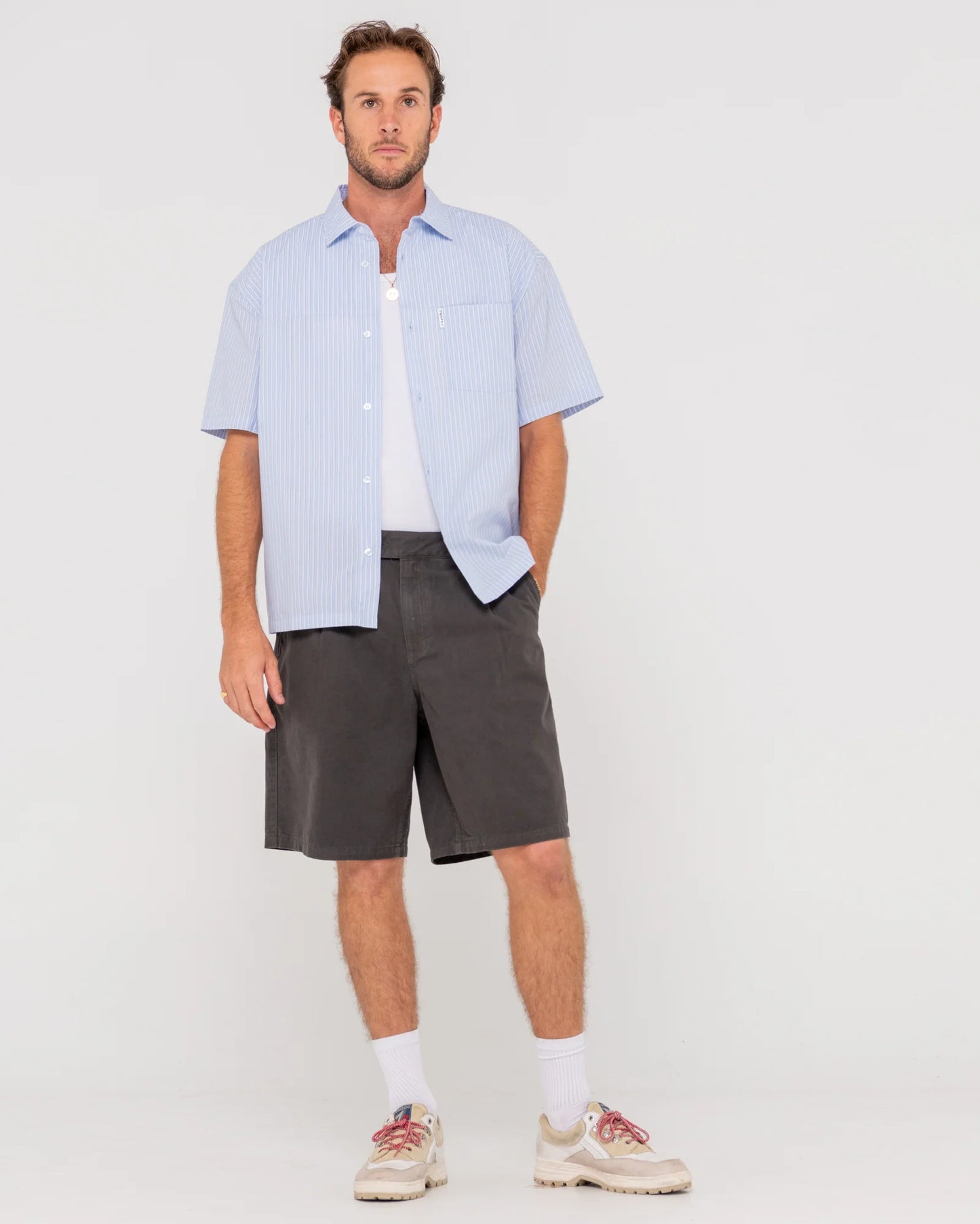 Boxed In S/S Shirt Sky Blue